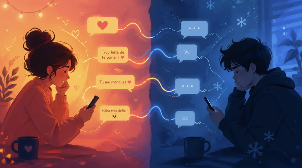 chaud froid message , échange de textos