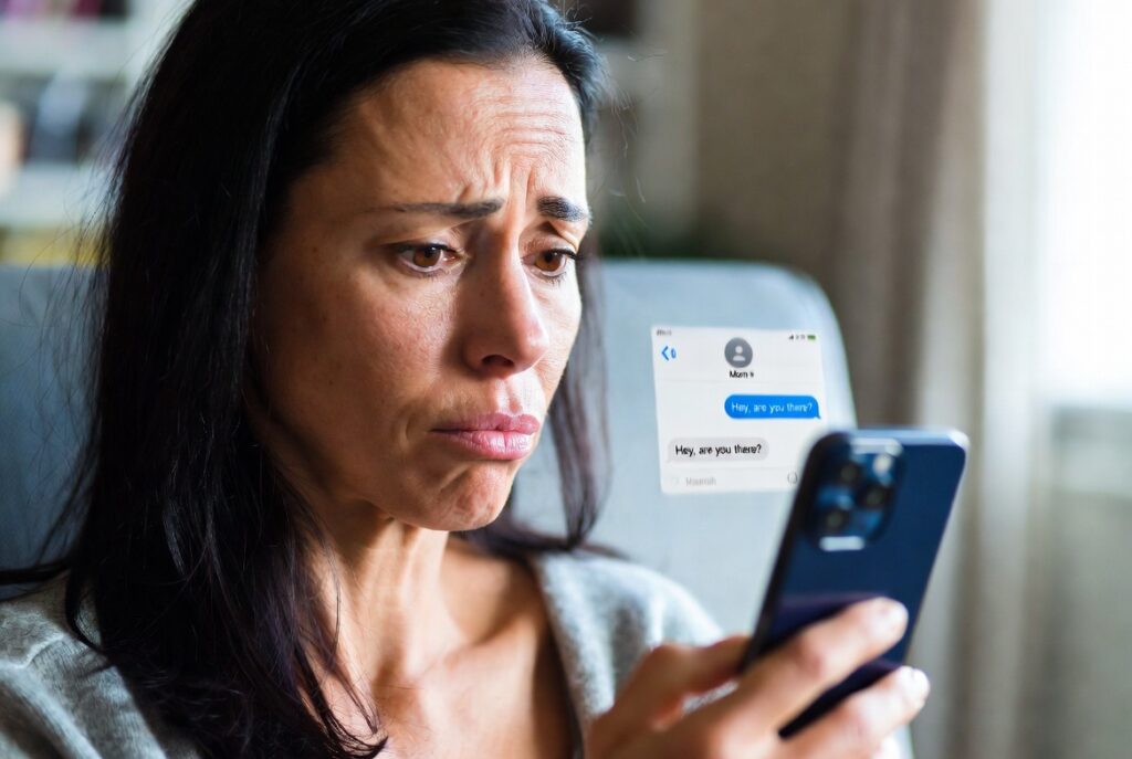 👉 Personne qui attend une réponse à un message sans recevoir de réponse sur son téléphone